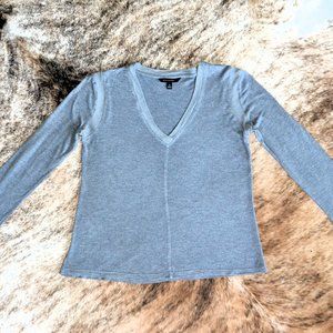 BANANA REPUBLIC Super-soft Pima Cotton Women's Sweater w/ Woven Silk Trim, Small